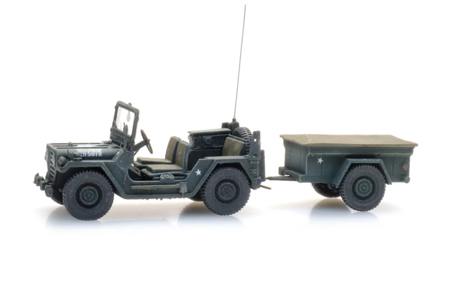 US M151 jeep + M416 trailer Forest green