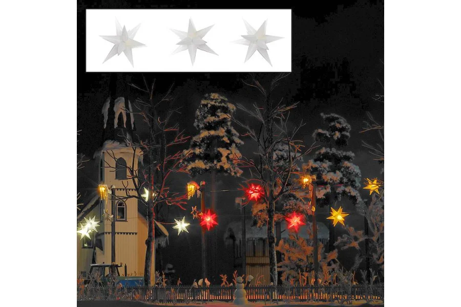 H0 Drei weiß leuchtende Weihnachtssterne