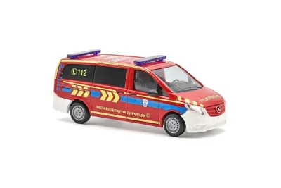 Busch 54803: H0 PKW Mercedes Vito Werkfeuerwehr Chempark