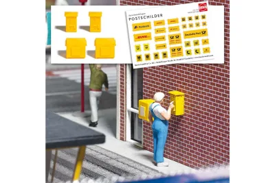 Busch 7761: H0 Mini Ausgestaltungsset Briefkasten & Briefmarke