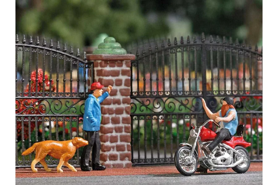 H0 Figuren US Motorrad mit Biker