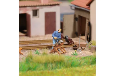 Busch 79887: H0 Action Set Stammholz sägen