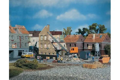 Faller 130466: Abbruchhaus mit Bagger
