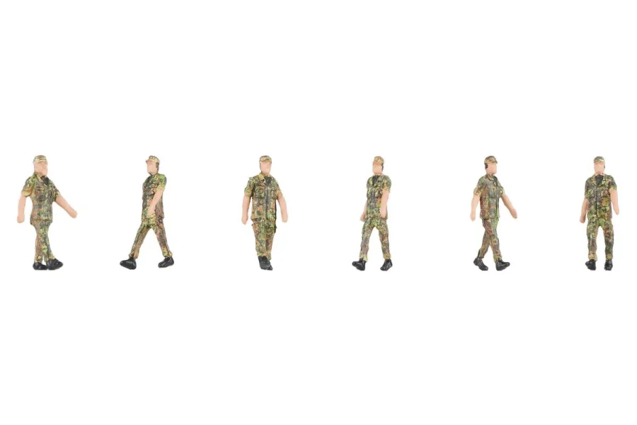 Soldiers marching in step