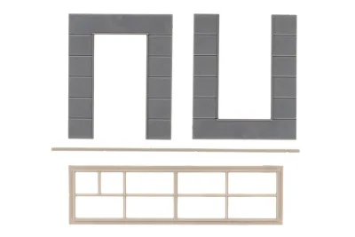 Faller 180883: H0 Wandelemente mit hohem Fenster Goldbeck 2x