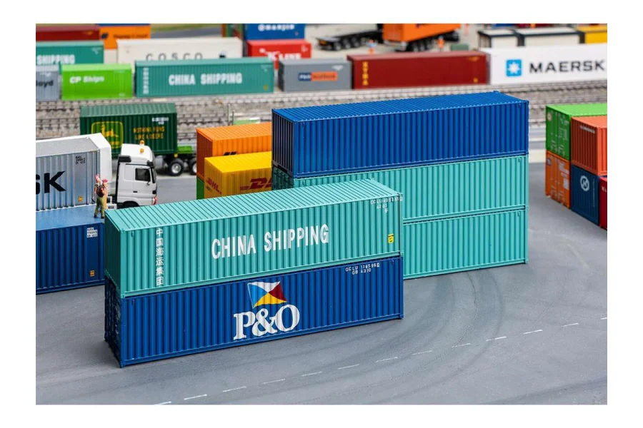 5-tlg. Set: H0 Containerset 40ft P&O China Shipping