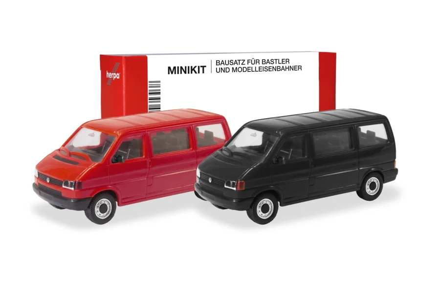 Herpa MiniKit: Volkswagen (VW) T4 autobus, červený a černý