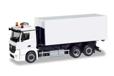Herpa 013611: Herpa MiniKit: Mercedes-Benz Antos Wechsellader-LKW, weiß