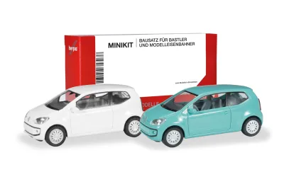 Herpa 014373: Herpa MiniKit: Volkswagen (VW) Up! 3 puertas, verde ice mint y branco cristal