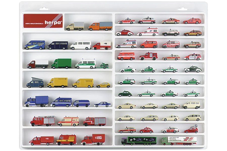 Schaukasten, Vitrine für Sammler für PKW/Transporter, weiß (57cm x 45cm x 3,5cm)