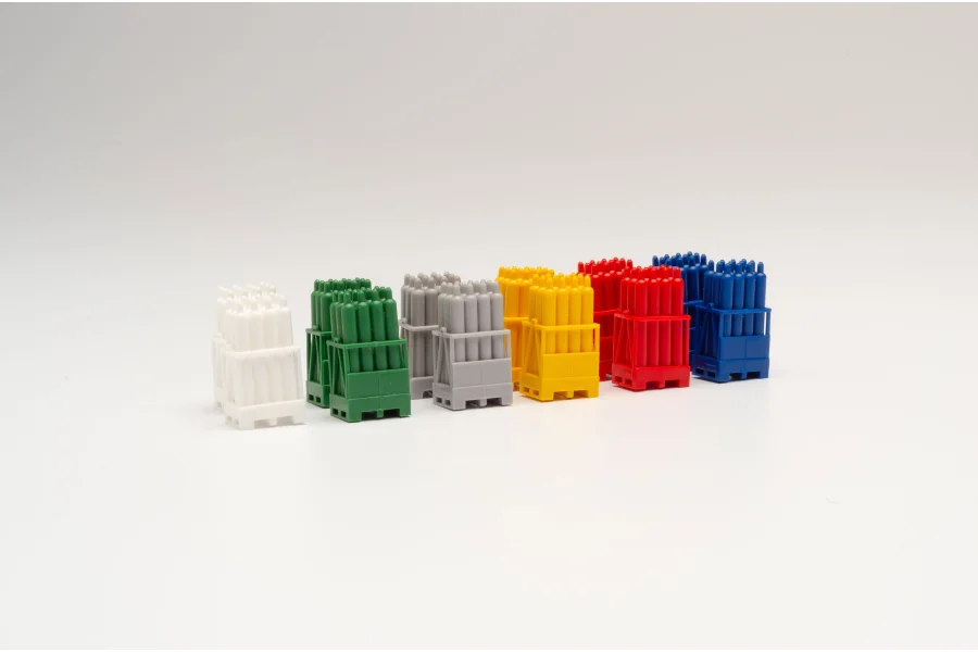 Gasflaschen mit Gitterbox, 6x