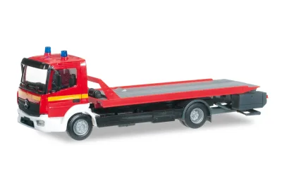 Herpa 091923: MB Atego Plateau-Abschleppfahrzeug "Feuerwehr"