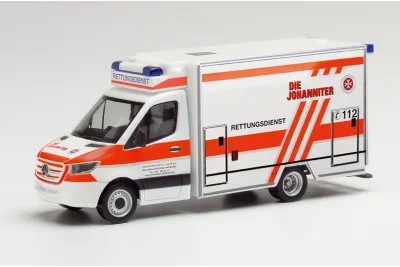 Herpa 095662: Mercedes-Benz Sprinter `18 Fahrtec-RTW "Die Johan- niter Hamburg"