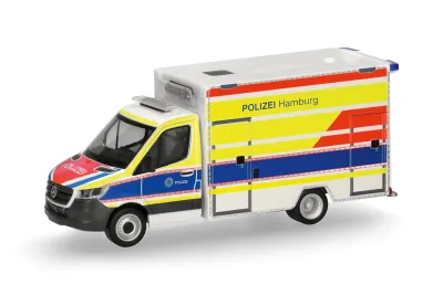 Herpa 099332: Mercedes-Benz Sprinter '18 Fahrtec Rettungswagen "Polizei Hamburg"