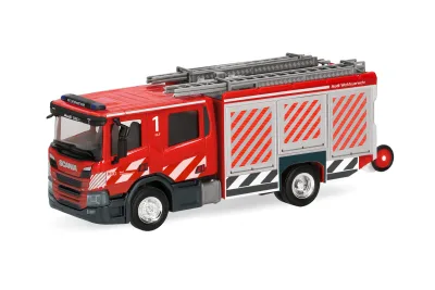 Herpa 099363: Scania CP28 Crewcab Löschfahrzeug "Audi Werkfeuerwehr"