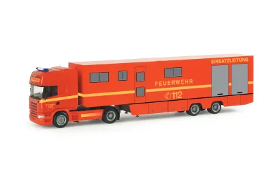 Herpa 155120: Scania R TL Koffer-Sattelzug ELW 3 "Feuerwehr"