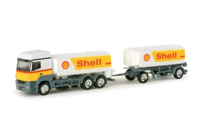 Herpa 156097: Mercedes Benz Axor Benzintank-Hängerzug "Shell"