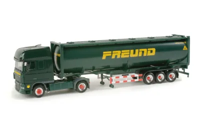 Herpa 156578: DAF XF 105 SSC Drucksilocontainer-Sattelzug "Freund"