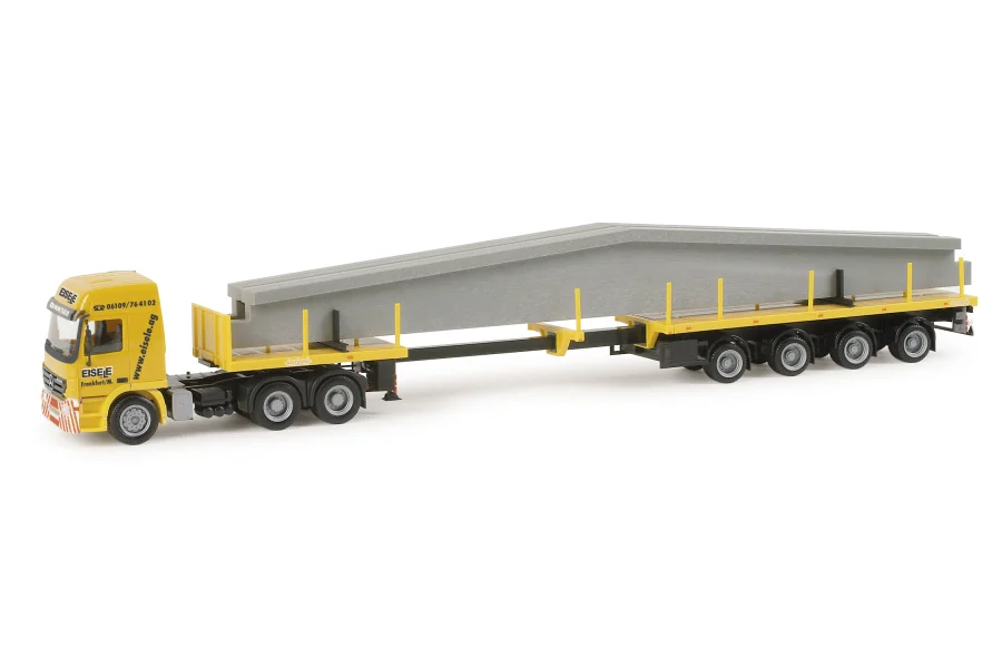 MB Actros L Teletrailer-Sattelzug mit Betonträger