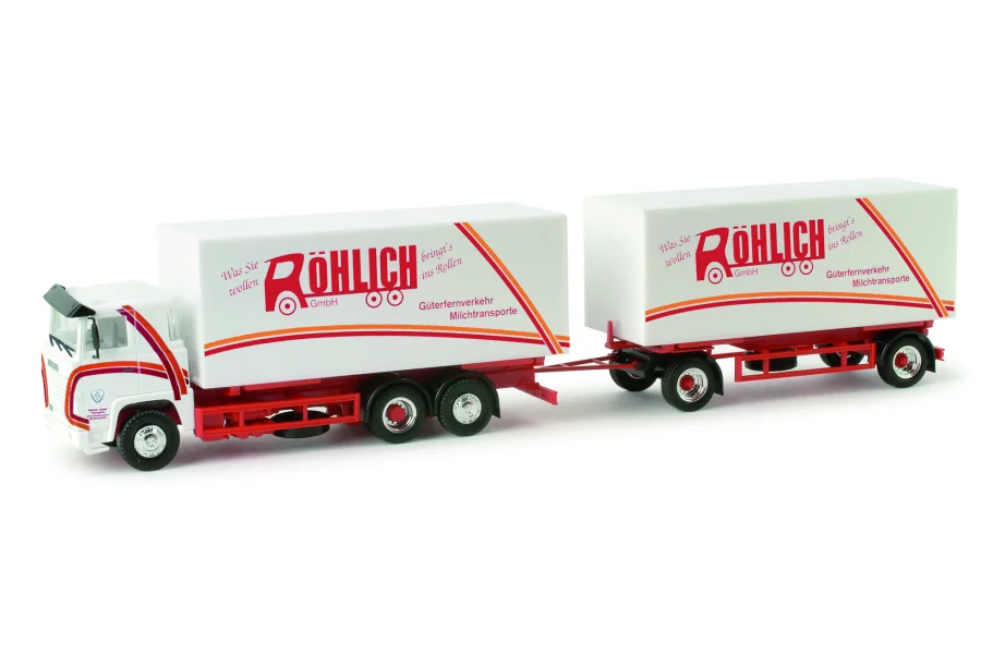 Scania 111 Wechselkoffer-Hänerzug "Röhlich"