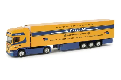Herpa 157056: Scania R 09 TL Kühlkoffer-Sattelzug "Sturm"