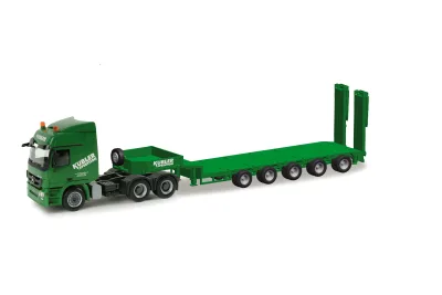 Herpa 157209: Mercedes-Benz Actros L Goldhofer Semitieflade-Sattelzug "Kübler"