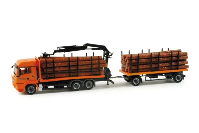 Herpa 157490: MAN TGS LX Rungen-Hängerzug mit Holzladung
