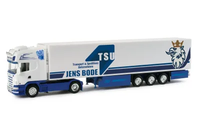 Herpa 157902: Scania R 04 TL Kühlkoffer-Sattelzug "TSU Bode"