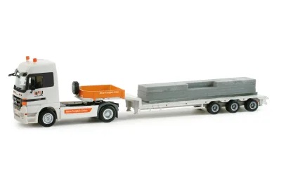 Herpa 158091: MB Actros LH Tieflade-Sattelzug mit Hausteilen
