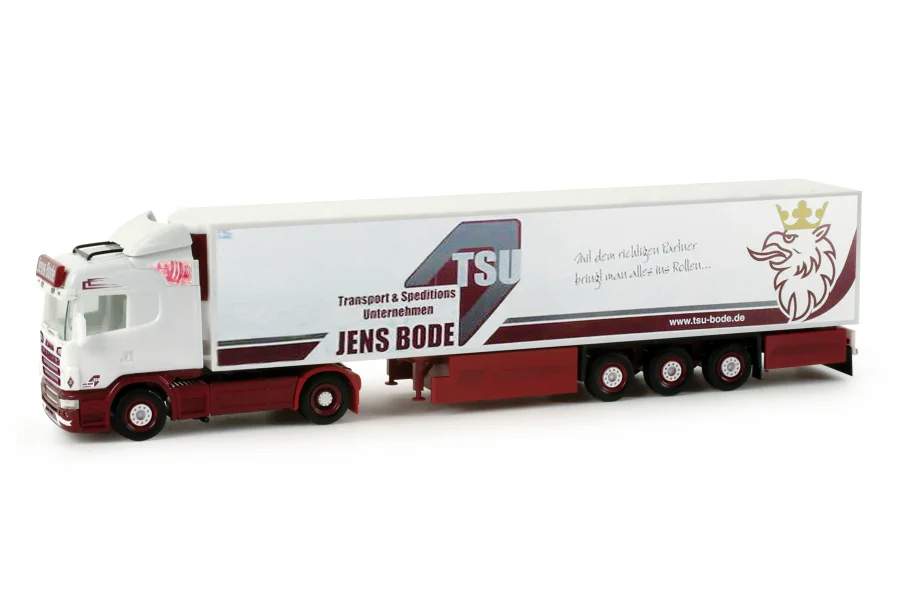 Scania R HL Kühlkoffer-Sattelzug "TSU Bode"