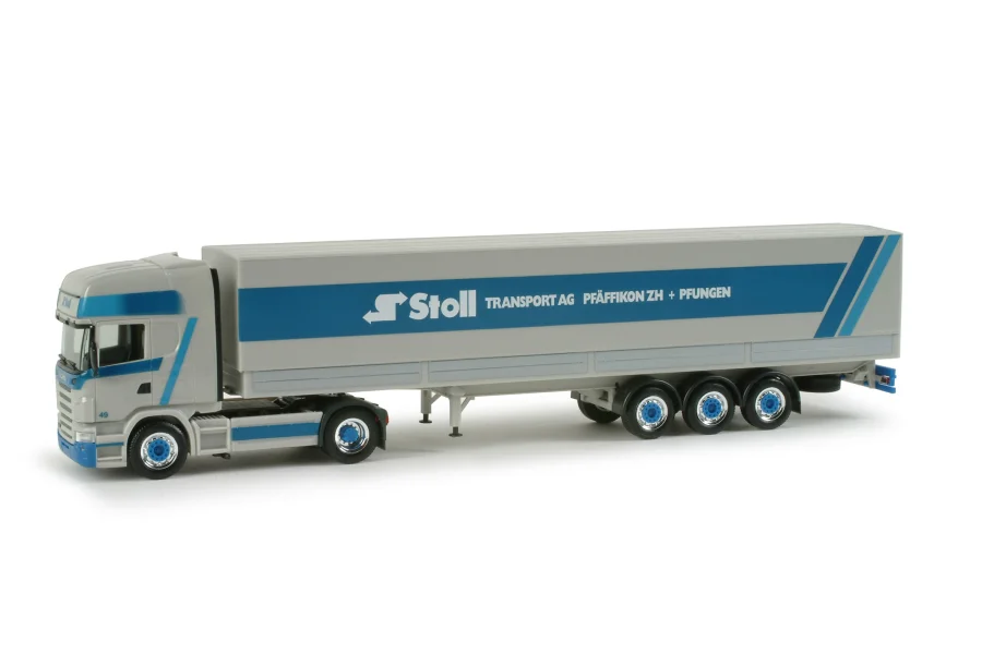 Scania R Pritschen-Planen-Sattelzug "Stoll"