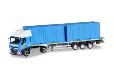 Herpa 310093: Iveco Stralis XP Flachbett-Sattelzug
