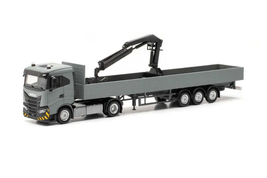 Iveco S-Way ND Pritschen-Sattelzug mit Ladekran