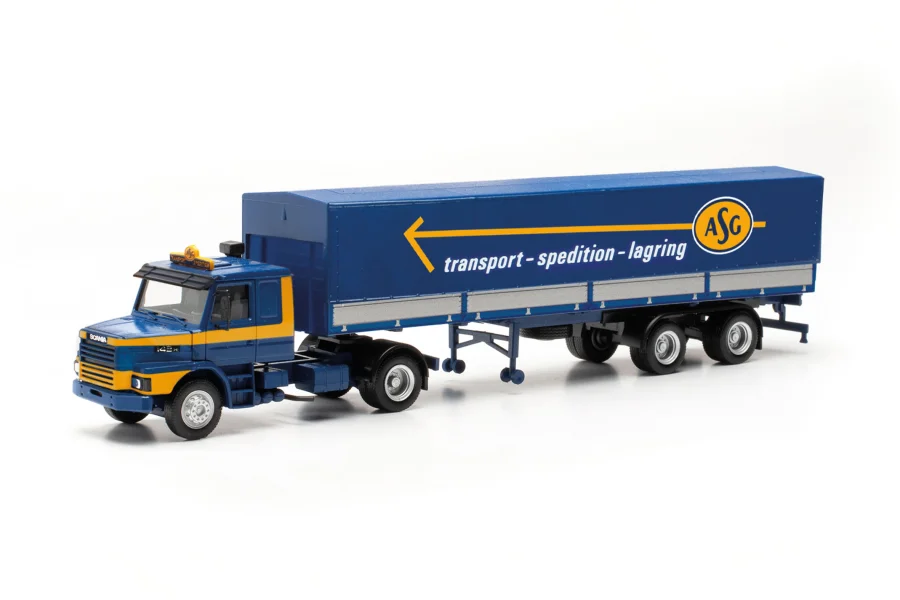 Scania Hauber Pritsche-/Planen-Sattelzug