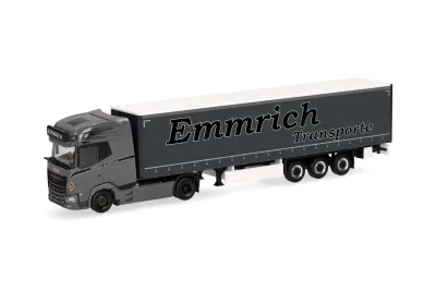 Herpa 320474: DAF XG+ Gardinenplanen-Sattelzug "Emmrich Transporte"