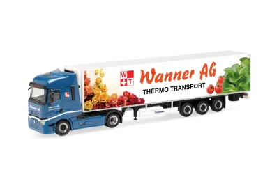 Herpa 321242: Renault T facelift Kühlkoffer-Sattelzug "Wanner AG"