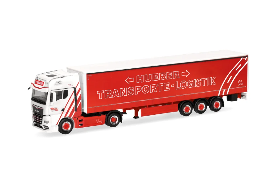 MAN TGX GX Gardinenplanen-Sattelzug "Hueber Heideck"