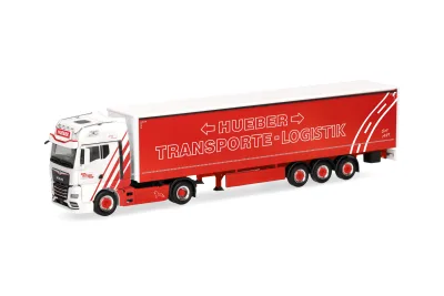 Herpa 321259: MAN TGX GX Gardinenplanen-Sattelzug "Hueber Heideck"