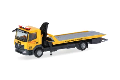 Herpa 321273: Mercedes-Benz Atego '13 Plateau-Abschlepp-LKW "ADAC/Schlimbach"