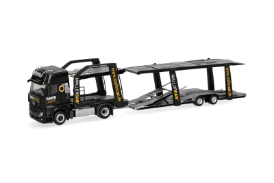 Herpa 321372: Mercedes-Benz Actros L 18 Gigaspace Autotransporter-Hängerzug "Raven Logistic"
