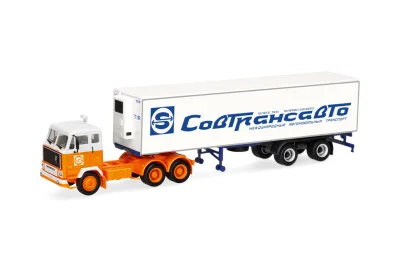 Herpa 321655: H0 LKW Volvo F89 Kühlkoffer-Sattelzug Sovtransavto
