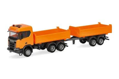 Herpa 321679: H0 LKW Scania CR ND XT Baukipper-Hängerzug
