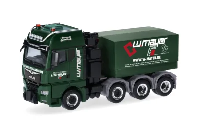 Herpa 321686: H0 Camión MAN TGX GX tractora pesada con plataforma de lastre, Mayer Zweibrücken