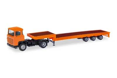 Herpa 321730: H0 LKW Basic Scania 141 Tieflade-Sattelzug