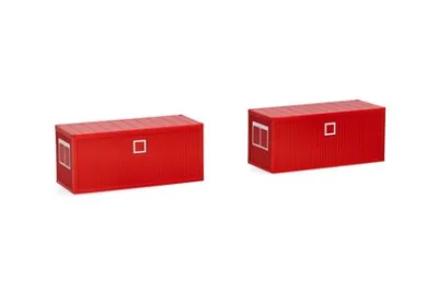 Herpa 919609: Accessorio: 2x container da cantiere 20 ft, rosso