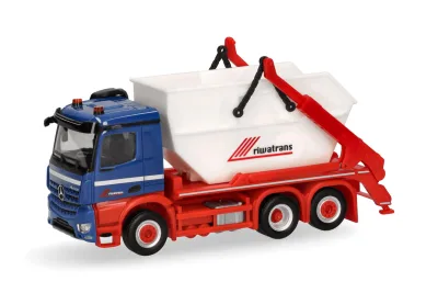 Herpa 956604: H0 Truck Mercedes Arocs M skip-loader truck 3a, Riwatrans