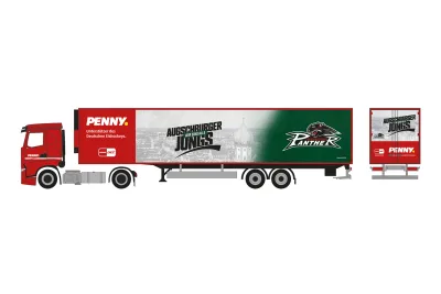 Herpa 962001: H0 LKW Iveco S-Way Kühlkoffer-Sattelzug Penny DEL Augsburger Panther