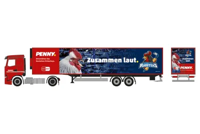 Herpa 962063: H0 LKW Iveco S-Way Kühlkoffer-Sattelzug Penny DEL Iserlohn Roosters
