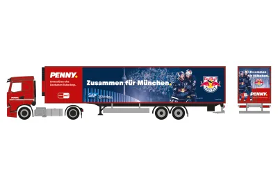 Herpa 962094: H0 LKW Iveco S-Way Kühlkoffer-Sattelzug Penny DEL EHC Red Bull München