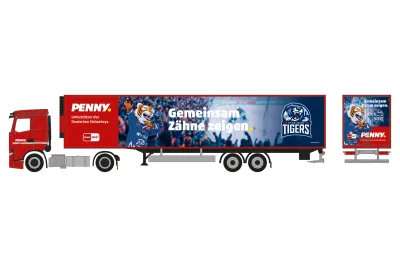 Herpa 962124: H0 LKW Iveco S-Way Kühlkoffer-Sattelzug Penny DEL Straubing Tigers